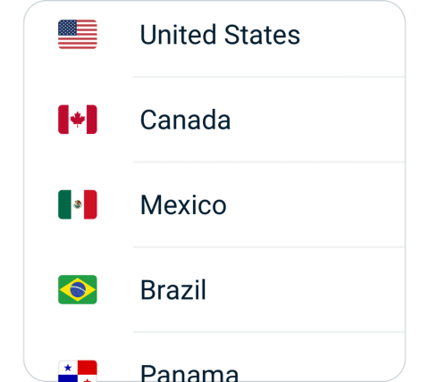 VeeeVPN connect step 2, choose VPN server location